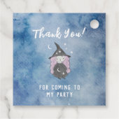 Cute Little Witch Children's Halloween Party Bedankjes Labels (Achterkant)