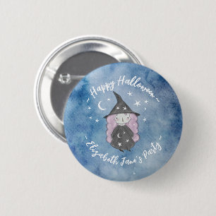 Cute Little Witch Children's Halloween Party Favor Ronde Button 5,7 Cm