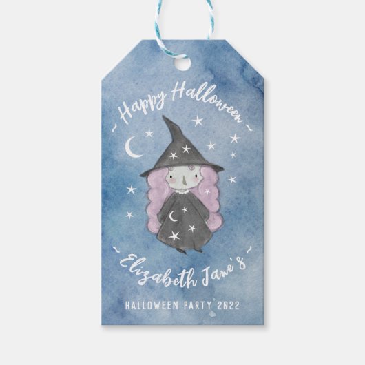 Cute Little Witch Children's Halloween Party Gift Cadeaulabel (Voorkant)
