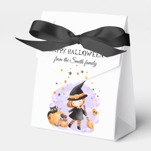 Cute Little Witch Halloween Favor Box Bedankdoosjes (Voorkant Zijde)