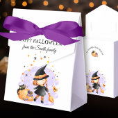 Cute Little Witch Halloween Favor Box Paars Bedankdoosjes