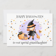 Cute Little Witch Halloween Kaart