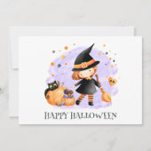 Cute Little Witch Halloween Kaart (Voorkant)