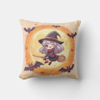 Cute Little Witch Halloween Pillow Kussen