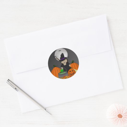 Cute little Witch Halloween Stickers (Envelop)