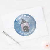 Cute Little Witch Kinder Halloweenfeestje Ronde Sticker (Envelop)