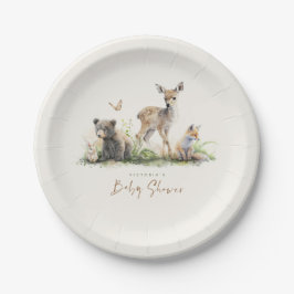 Cute Little Woodland Animals Baby shower Papieren Bordje