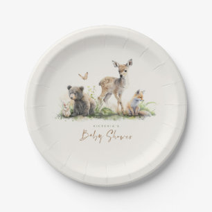 Cute Little Woodland Animals Baby shower Papieren Bordje