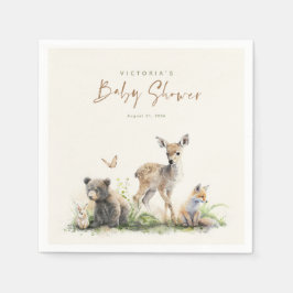 Cute Little Woodland Animals Baby shower Servet