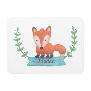 Cute Little Woodland Fox Personalized Kinder Magne Magneet