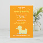 Cute Little Yellow Duck Baby shower Invitation Kaart (Staand voorkant)