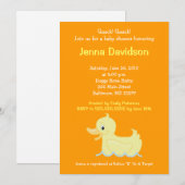 Cute Little Yellow Duck Baby shower Invitation Kaart (Voorkant / Achterkant)