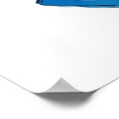 Cute little yellow submarine in blue water poster (Hoek)