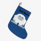 Cute little Yeti Kleine Kerstsok (Voorkant (Hangend))