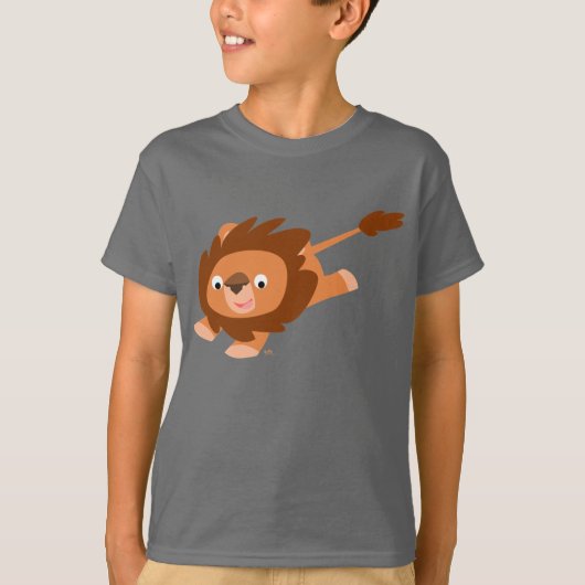 Cute Lively Cartoon Lion Children T-shirt (Voorkant)