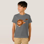 Cute Lively Cartoon Lion Children T-shirt (Voorkant volledig)