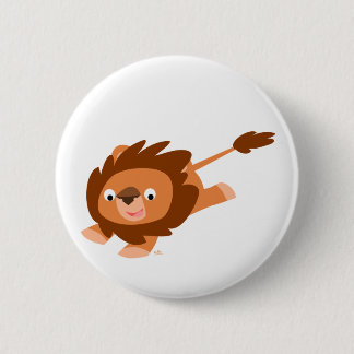 Cute Lively Cartoon Lion Ronde Button 5,7 Cm