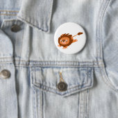 Cute Lively Cartoon Lion Ronde Button 5,7 Cm (In situ)
