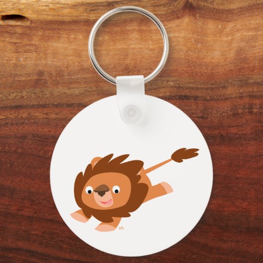Cute Lively Cartoon Lion Sleutelhanger (Voorkant)