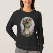 Cute Lizard Flower Crown Lizard T-shirt (Voorkant)