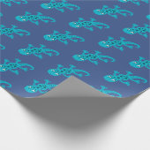 Cute Lizard Gecko Blue Kind Cadeaupapier (Hoek)