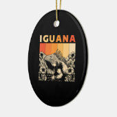 Cute Lizard Iguana Reptil Gift Iguana Keramisch Ornament (Links)