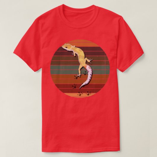 Cute Lizard Reptile Leopard Gecko met Tracks Clim T-shirt (Design voorkant)