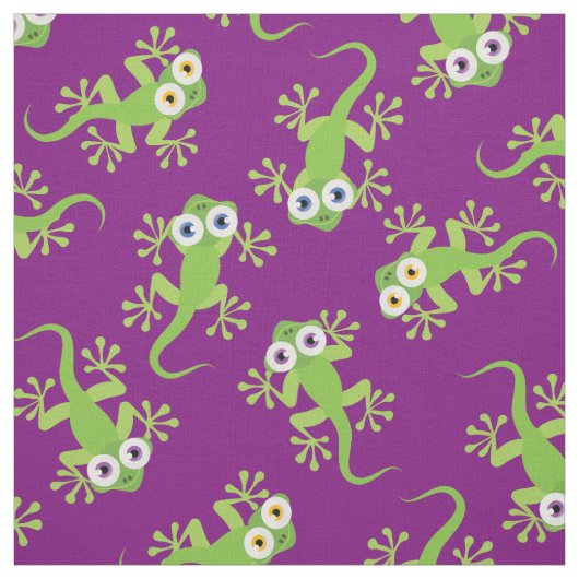 Cute Lizards Kinder Gecko Cartoon Stof (Swatch)