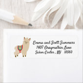 Cute Llama Alpaca Animal Adresetiketten Etiket (Insitu)