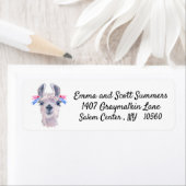 Cute Llama Alpaca Animal Adresetiketten Etiket (Insitu)