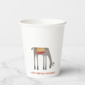Cute Llama Alpaca Custom Name Birthday Party Papieren Bekers (Achterkant)