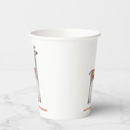 Cute Llama Alpaca Custom Name Birthday Party Papieren Bekers (Links)