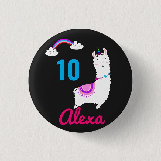 Cute Llama Alpaca Lama Fiesta Lover Custom Ronde Button 3,2 Cm (Voorkant)