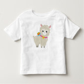 Cute Llama, Alpaca, Little Llama, Llama met Pet Kinder Shirts (Voorkant)