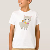 Cute Llama, Alpaca, Little Llama, Llama met Pet T-shirt (Voorkant)