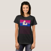 Cute Llama Alpaca Love Bisexual Pride Flag Floral T-shirt (Voorkant volledig)