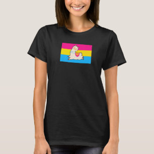 Cute Llama Alpaca Love Panseksual Pride Flag Flora T-shirt