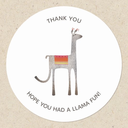 Cute Llama Alpaca Party Hartelijk dank Ronde Sticker