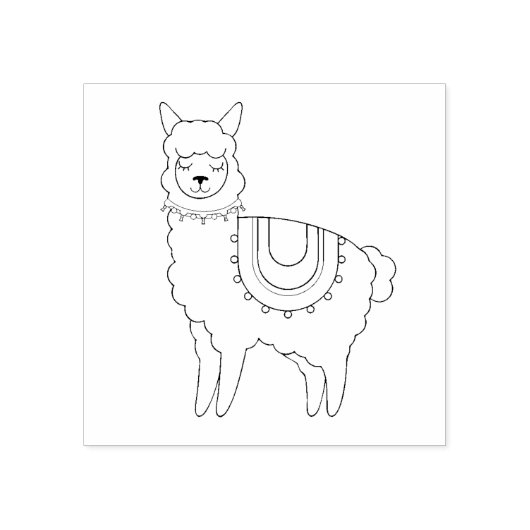 Cute Llama/Alpaca Rubberstempel (Afrduk)