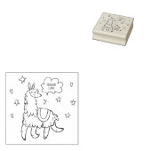 Cute Llama/Alpaca Rubberstempel (Gestempeld)