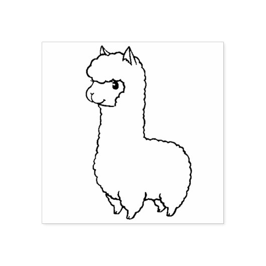 Cute Llama/Alpaca Rubberstempel (Afrduk)