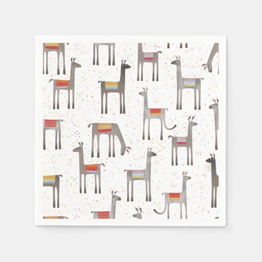 Cute Llama Alpaca Servet (Voorkant)