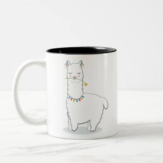 Cute llama alpaca tweekleurige koffiemok (Links)