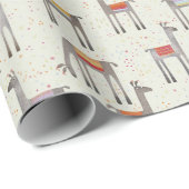 Cute Llama Alpaca Wrapping Paper Cadeaupapier (Rol Hoek)
