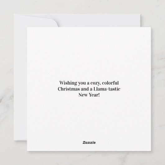 Cute Llama and Poncho Andean Christmas Card Feestdagenkaart (Achterkant)