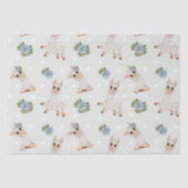 Cute llama animal alpaca bloemen Weefpapier Tissuepapier (Voorkant)