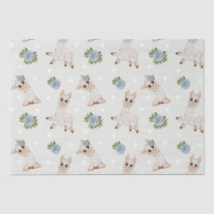 Cute llama animal alpaca bloemen Weefpapier Tissuepapier