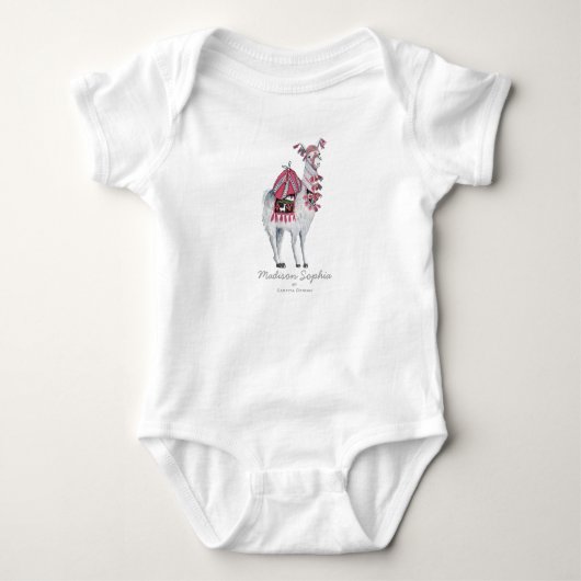 Cute Llama Animal | Baby Girl | Bodysuit (Voorkant)