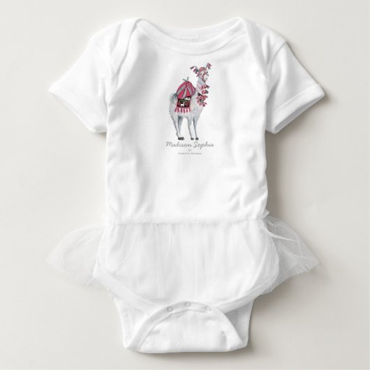 Cute Llama Animal | Baby Girl | Bodysuit (Voorkant)