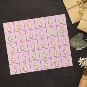 Cute Llama Animal Birthday Party Colorful Mexican Cadeaupapier